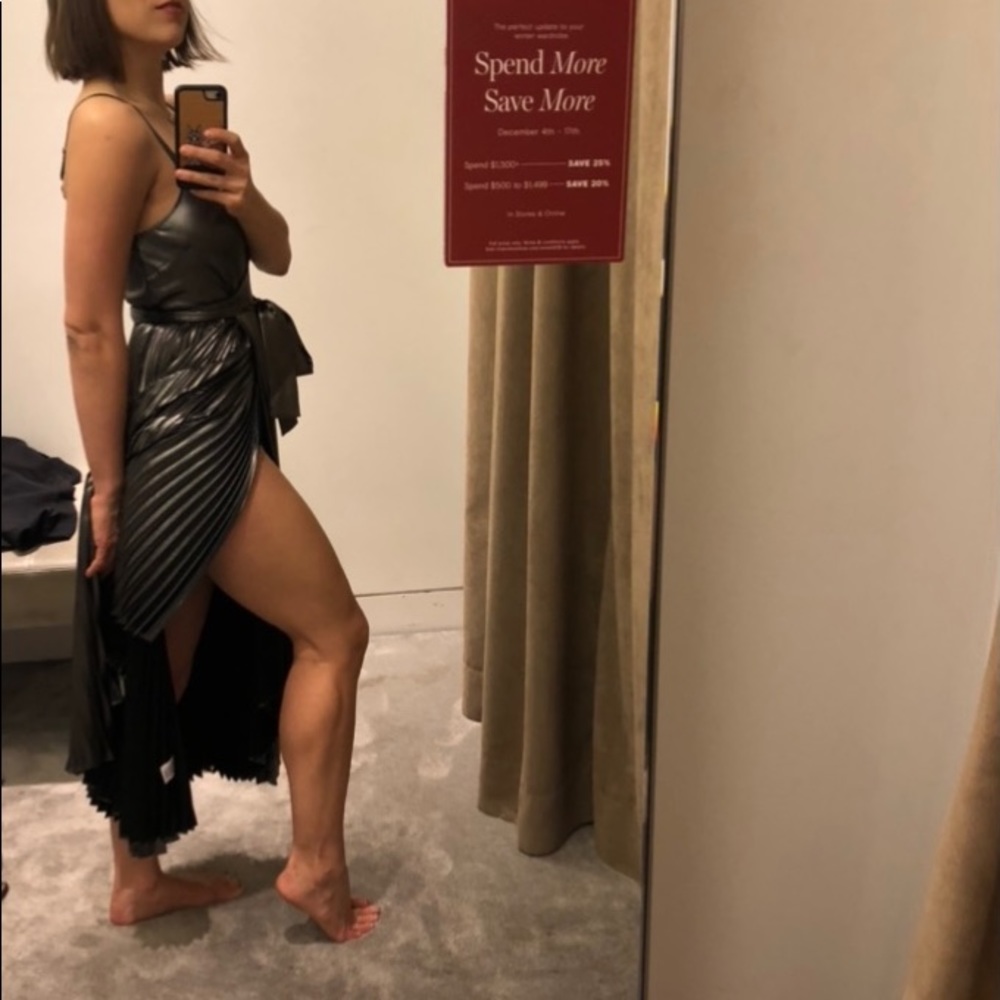 A.L.C intermix silver metallic pleated dress - Picture 7 of 7